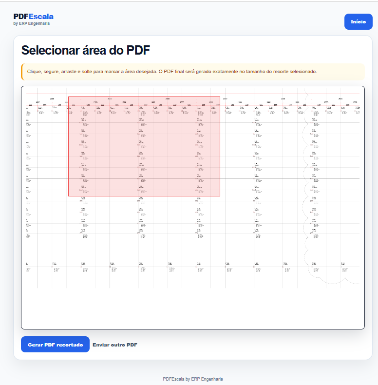 Selecionando �rea do PDF